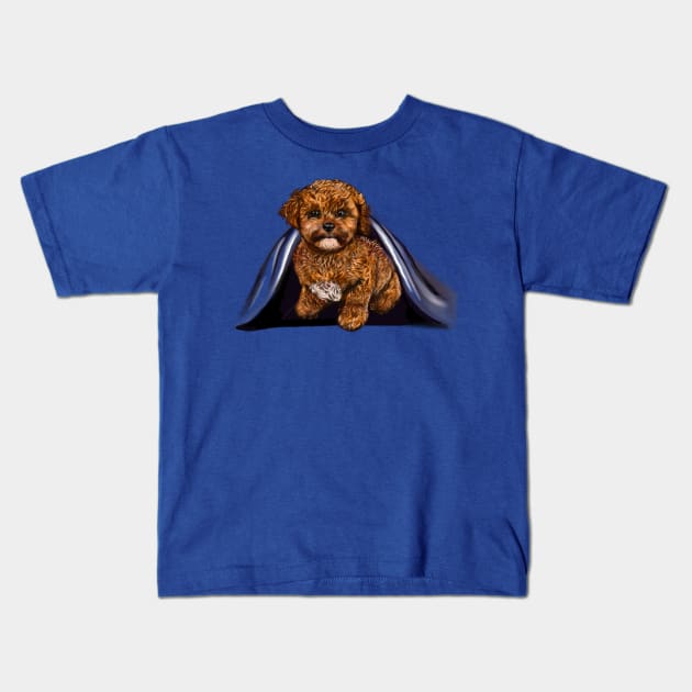 cavalier King Charles spaniel Under cover Cavapoochon Cavapoo Cavoodle - Lucky the cute  cavalier King Charles spaniel Bichon frise Kids T-Shirt by Artonmytee